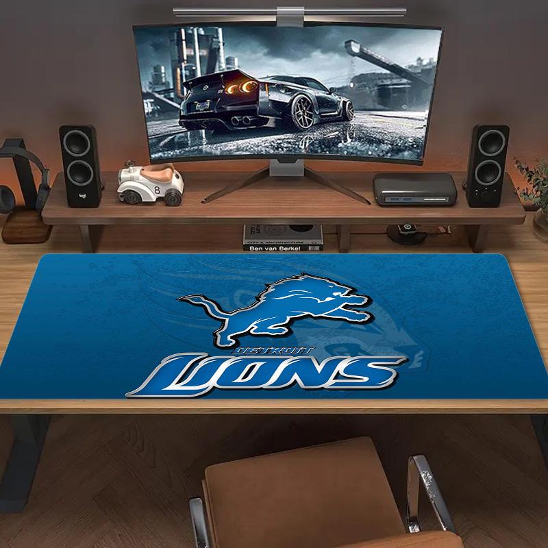 Detroit Lions Logo Color Mouse Pad Large Gaming Table Cushion Non-slip Laptop Tablet Big Mousepad XXL Mat Mini PC Playmat With Lock Edge