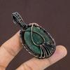EvilEye Malachite, Moonstone Copper Wire Wrap Pendant 2.95" B2p53