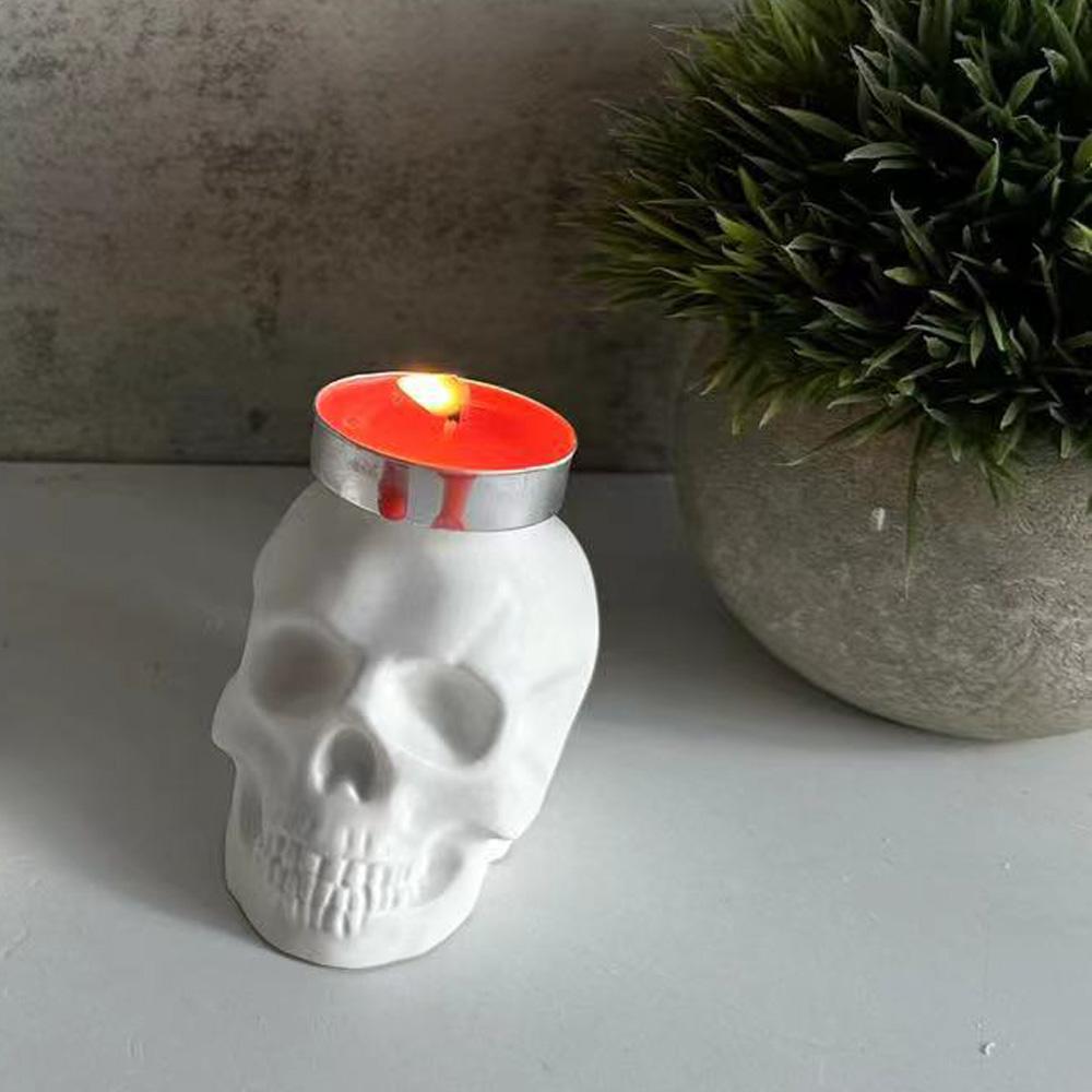 DIY Halloween Skull Decoration Large And Small Skull Silicone Mold 3D Skeleton Head Epoxy Resin Candle Halloween Handicraft