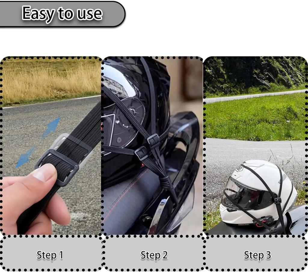 60/90CM Motorradhelmriemen Motorradzubehör Haken Gepäck Einziehbar Elastisches Seil Befestigungsgurt Motorradhelm
