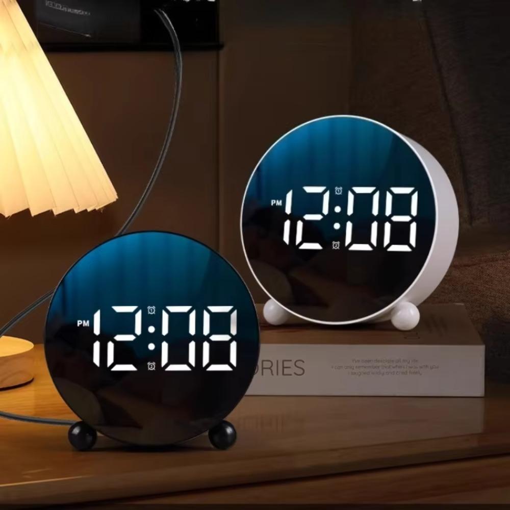 Creative Big Digital LED Clock Adjustable Brightness Mute Electronic Clock Plastic Silent Smart Alarm Clock Travel