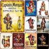 Vintage Captain Morgan Metal Tin Sign  Retro Wall Decor for Bar Man Cave Garage  Iron Poster Plaque Xcm