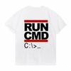 Run Cmd Computer Programmer Print TShirt Birthday Gift For Unisex Boyfriend Husband Summer Breathable Oneck Short Sleeve TShirt