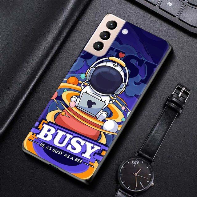 Phone Case For Samsung Galaxy S21 S20 Ultra S10 Plus Lite S21 S20 Fe 5g S10e S9 S8 S7 Edge Shell Fundas Cute Cartoon Astronaut