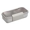 Iwasaki Industry Lustroware Easy Care Slim Lunch Box, Men's, 1-Tier, 800ml, Light Gray, Integrated G