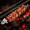 Stainless Fishbone BBQ Skewers Set with Grill Net - Portable Outdoor Barbecue Accessories for Home and Travel