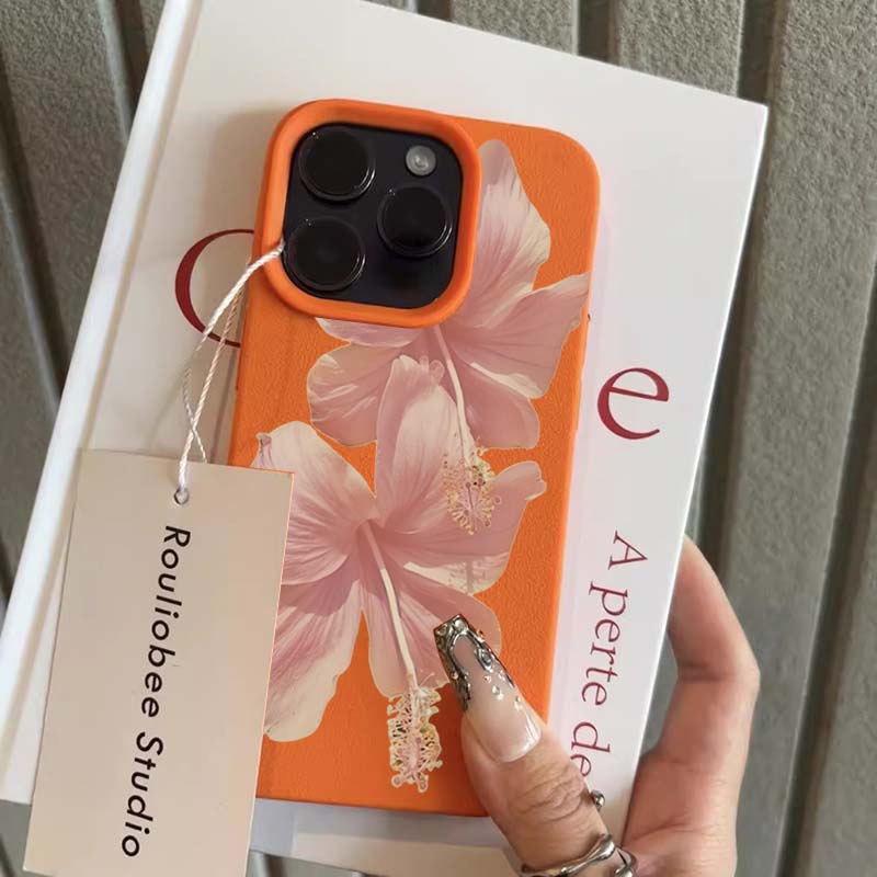 Rosa Hibiskus Elegante Hohe Ästhetik Handyhülle Für iPhone 17 16 Pro Max 15 14 13 12 11 XS X XR 16e 16Plus 17Air Anti-Drop Hülle