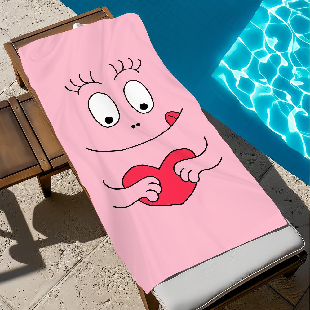 cartoon face art cute funny b-B-Barbapapas Towel soft Beach Towels Trip swim Pool bathing Towel Gym Spa home Decor Gift Holiday