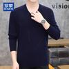 ROMON Men's 100% Pure Wool V-Neck Sweater