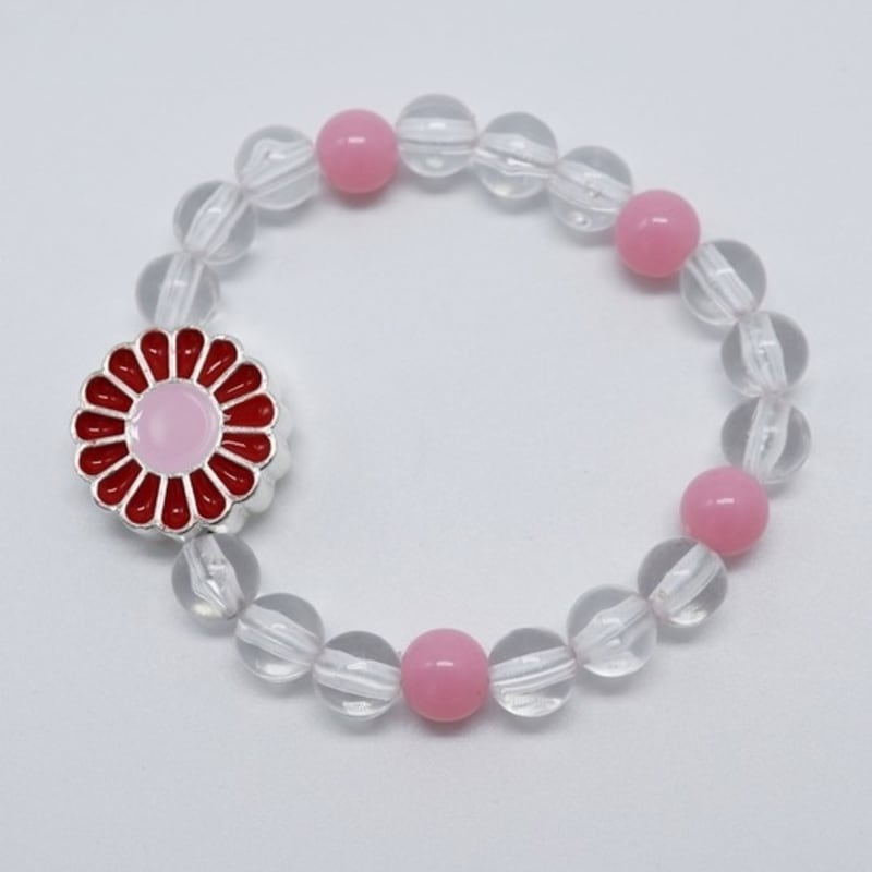 BONBEAU Kitsch Daisy Acrylic Bracelet Brass Daisy Transparent Ball Bracelet