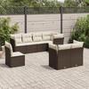 VidaXL Garden Lounge Set with Cushions 8 Pcs, Patio Sofas, Patio Furniture Set, Outdoor Furniture, Brown 3249772