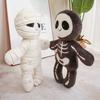Kawaii Black Devil Skeleton Plush Toys Creative Gothic Skull White Mummy Kids Halloween Gifts Holiday Decor for birthday gift Cuddly Stuffed Fluffy