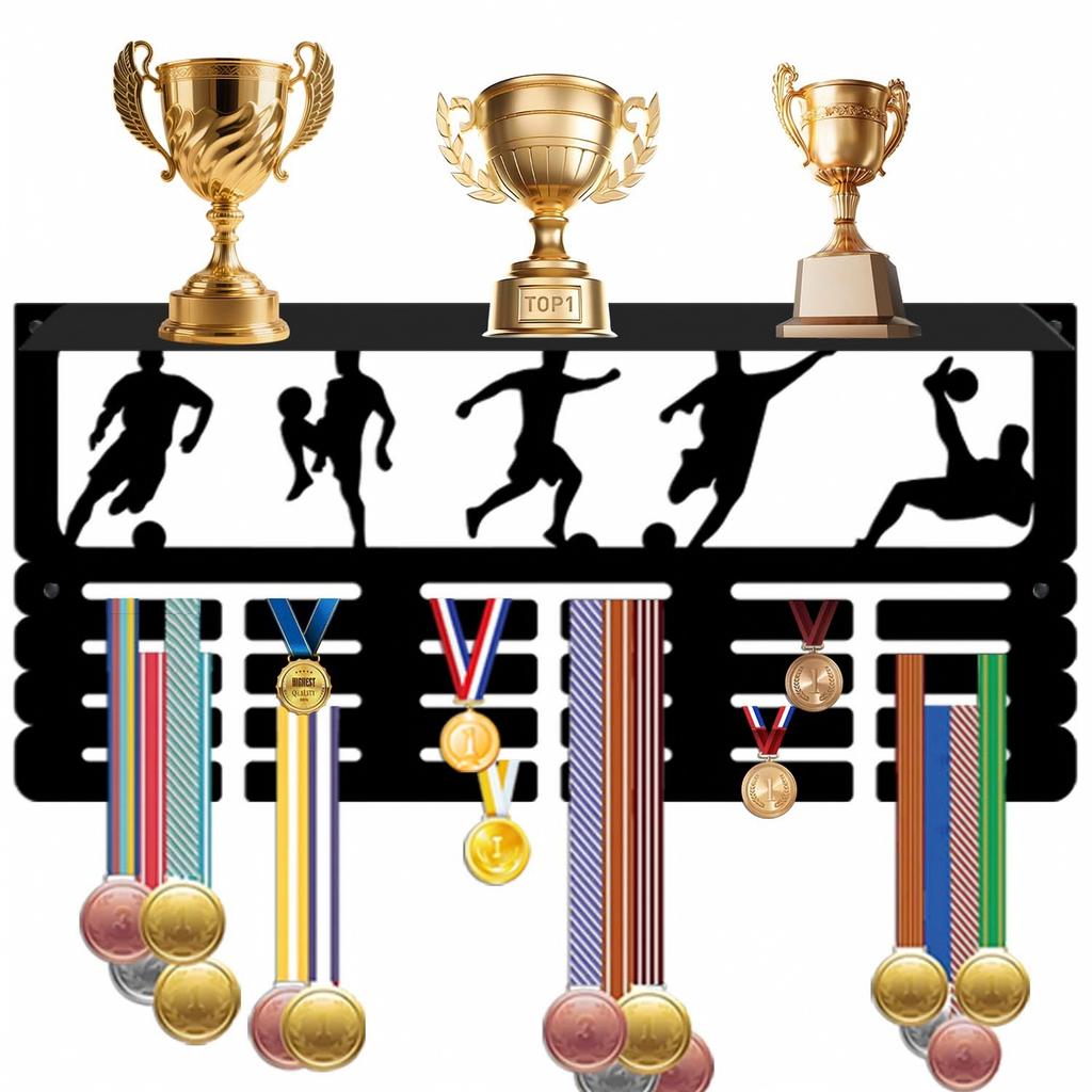 Wall Mounted Display Rack with Hooks for Awards and Certificates JH26120