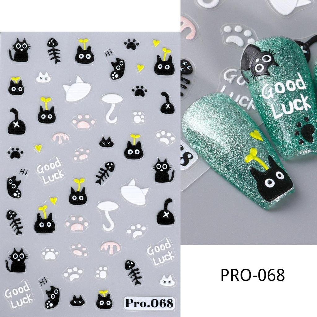 Winter 5D Nail Stickers White Snowflakes Flowers Geometric Lines Stars Adhesive Decals New Year Nail Art Charm Foils Decor LAPro