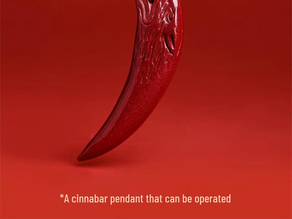 Putuoshan Cinnabar Wolf Tooth Pendant Necklace - Safety Amulet Gift for Women, Men, or Boyfriend