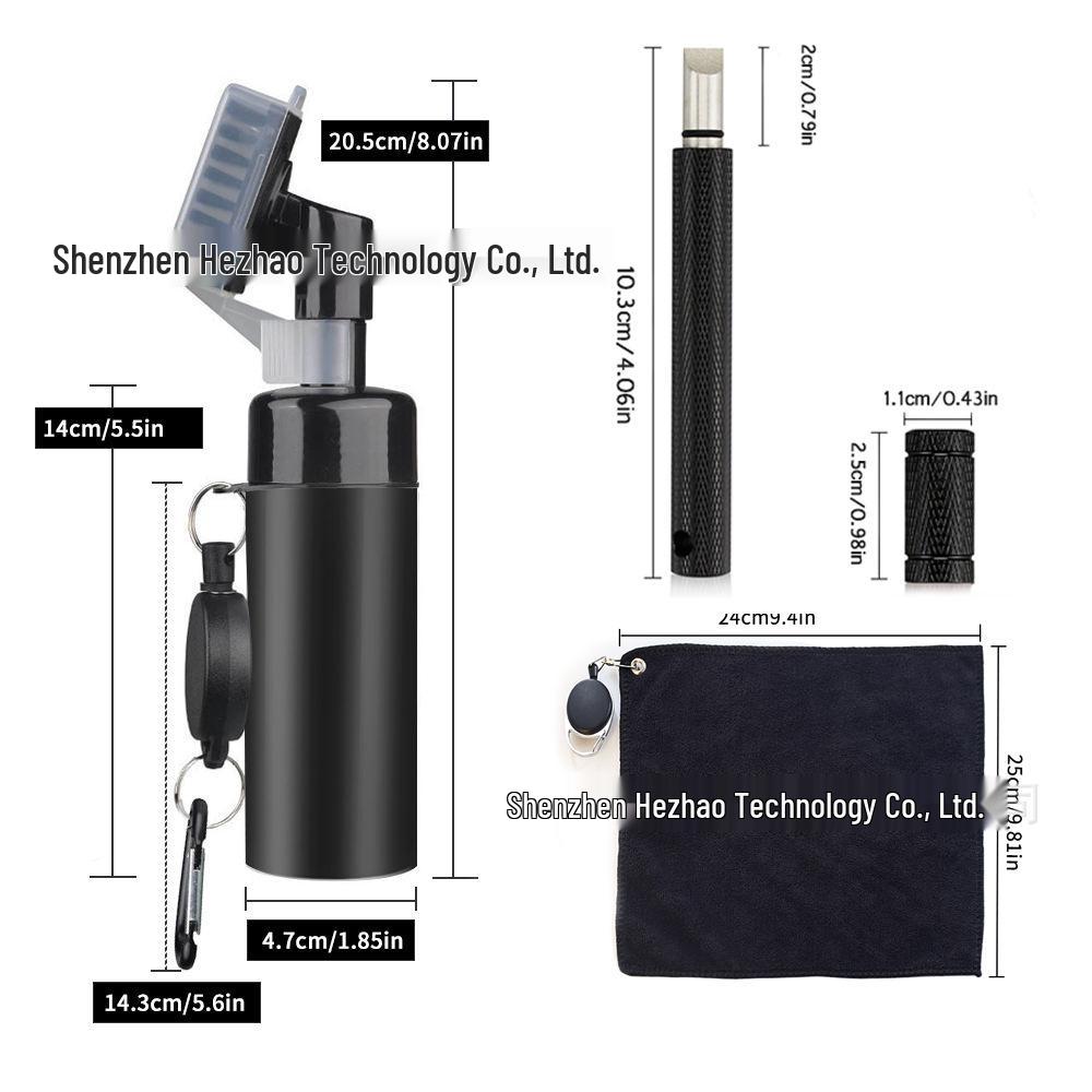 Multifunctional Golf Club & Ball Cleaning Brush with Spray Bottle