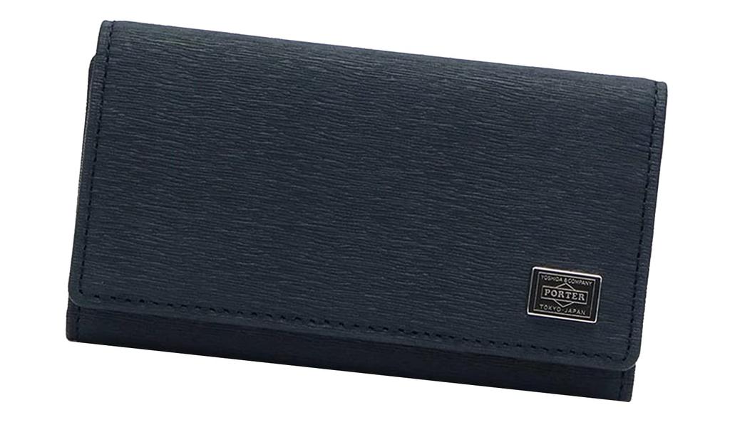 PORTER Current Keyring Key Case Genuine Leather CURRENT-052-02206 (Cowhide (Embossed), 2. Navy)