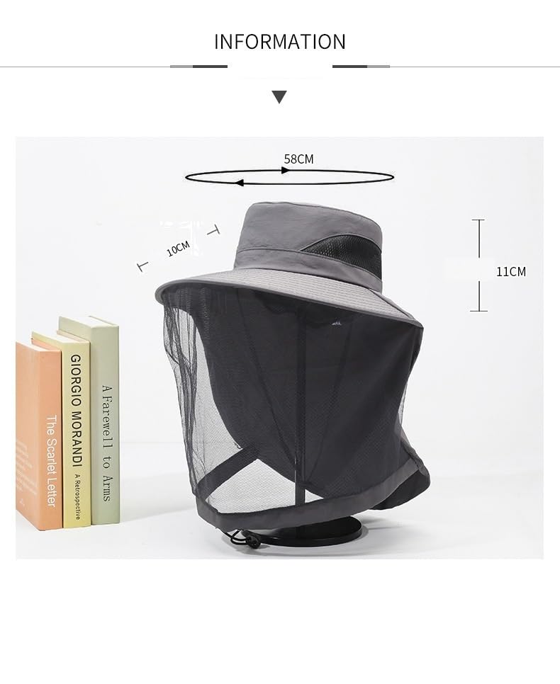 Mosquito Repellent Hat with Insect Repellent Head UV Summer Sun Sunburn UV Insect Repellent for Outdoor Unisex D&W Net, Net, Protection, Protection,