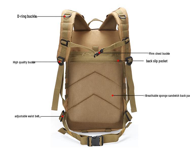 Spot 3P Assault Tactical Backpack: Waterproof Camouflage for Outdoor, Military, and Mountaineering - 35L Medium Size.