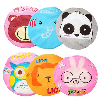 Cartoon Animal Shower Caps Waterproof Shower Bath Hair Cap For Baby Children Reusable Lace Elastic Band Bathing Accessories