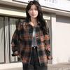 Checkered Shirt for Women In Spring Autumn with Holes The High Street Rugged Handsome Loose Casual Top Vintage Fashionable Outerwear Blouses & Shirts