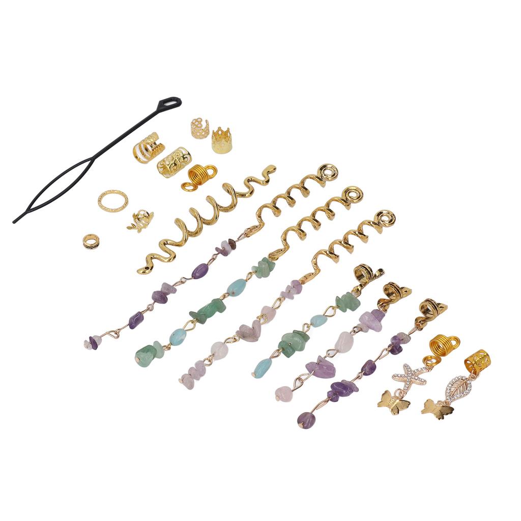 82pcs Hair Dreadlocks Rings Hair Braid Clips Alloy Braided Hair Accessory Set for Weddings Birthday