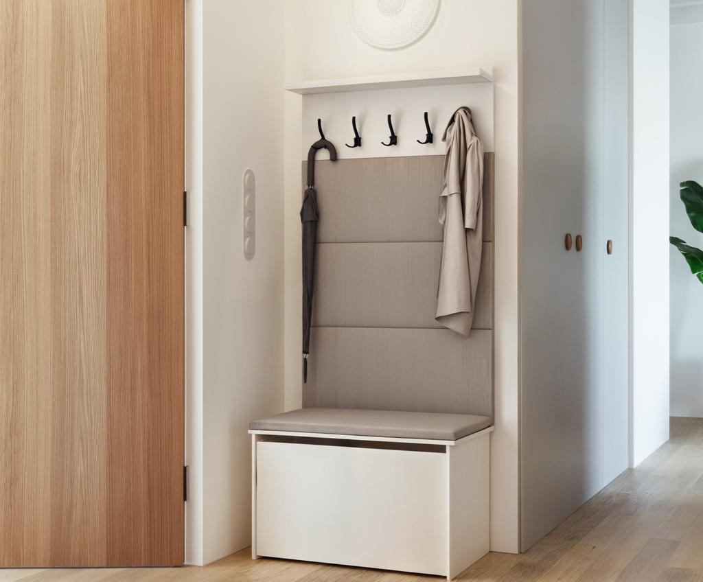 Shoe Cabinet with Seat and Hanger ANDY