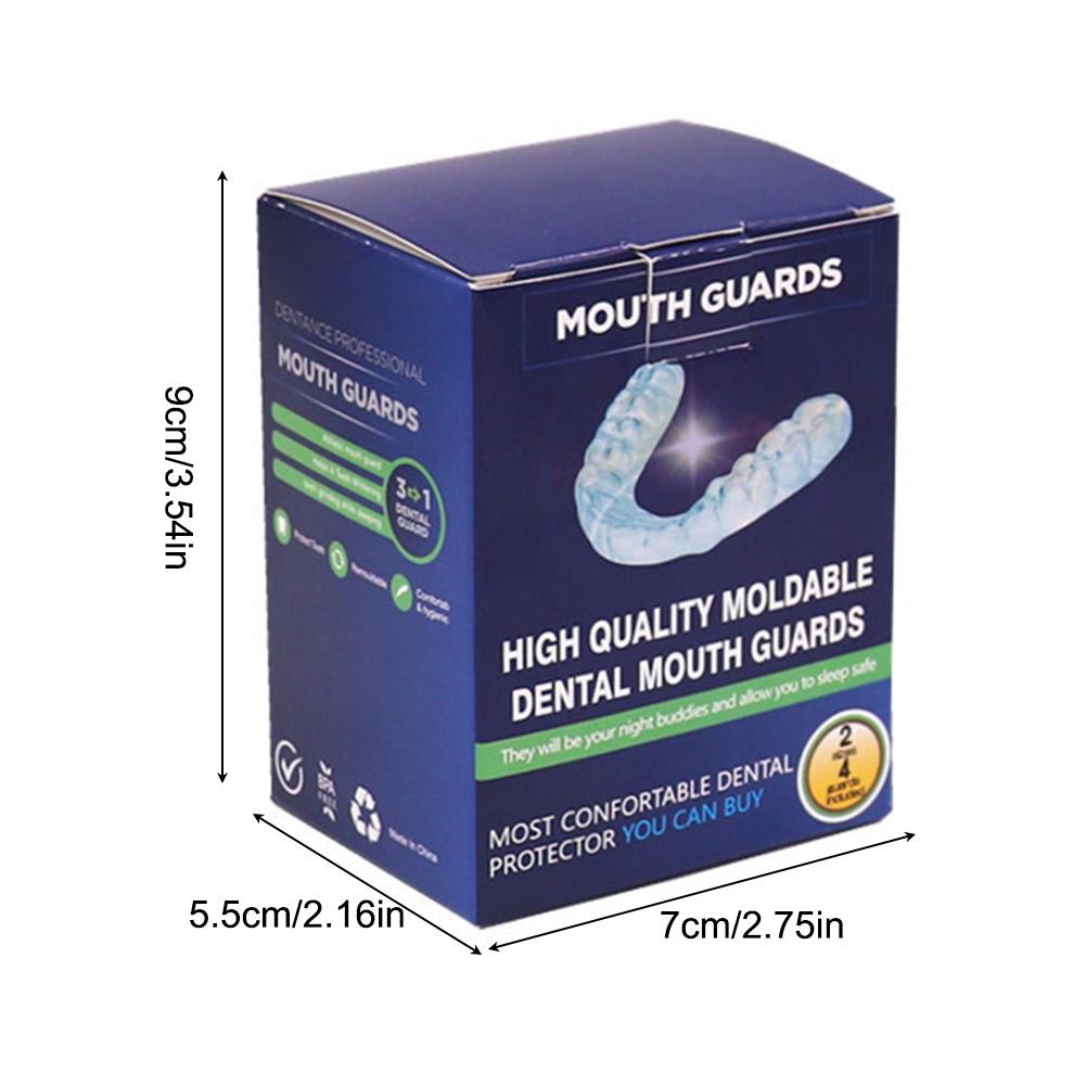 4Pcs Mouth Guard with Storage Case Anti-Grinding Teeth Protection Transparent Sports Mouth Guard for Teeth Clenching At Night