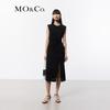 MO&Co. Sleeveless Pleated Waist Slit Dress