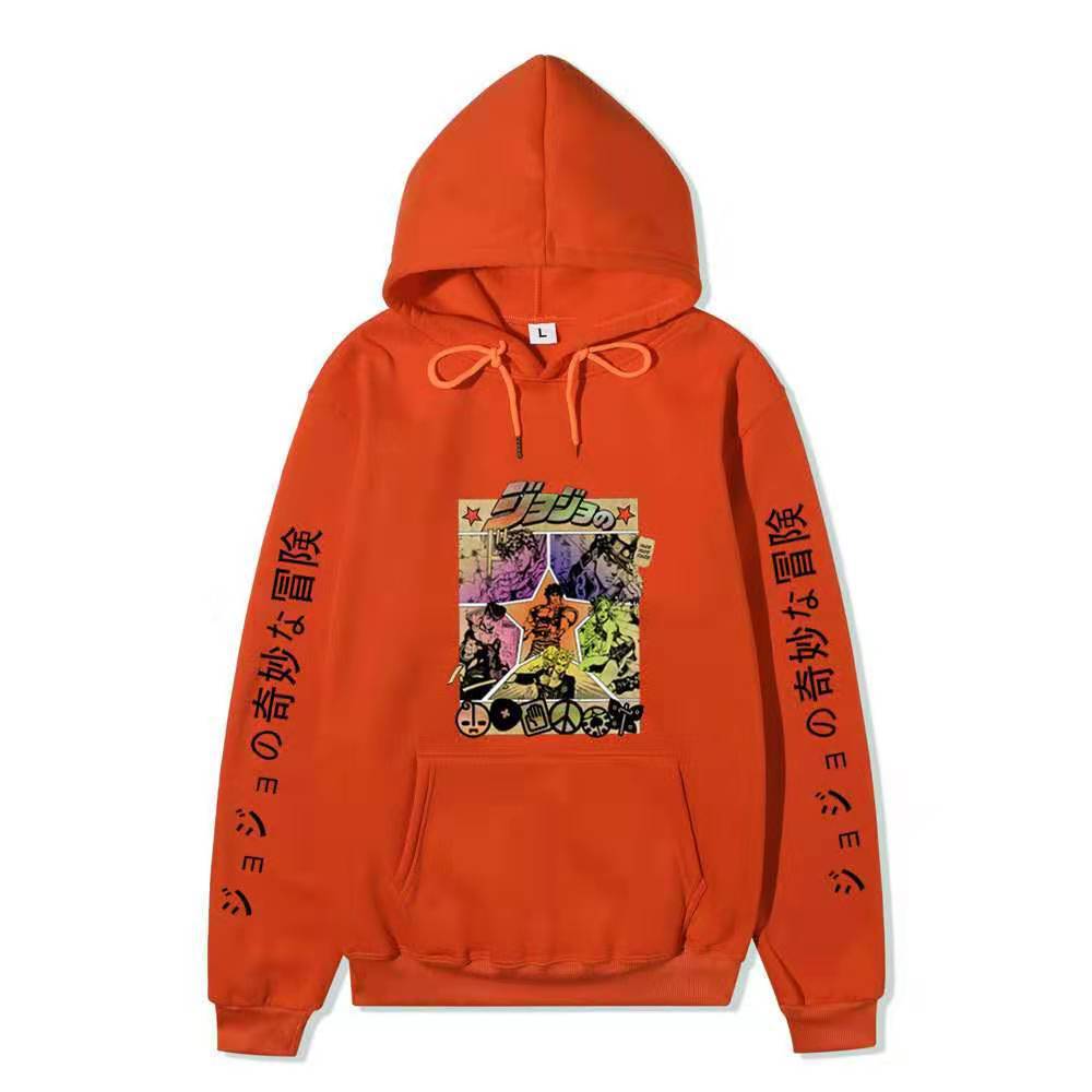 JoJo Bizarre Adventure Hoodie Unisex Fleece Sweatshirt Color Manga Print Autumn Winter Pullover