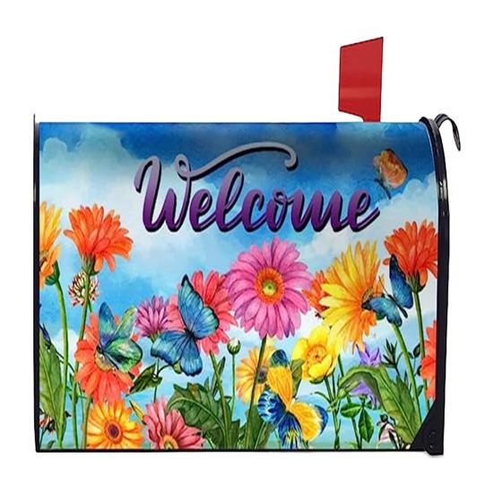 Mailbox Cover Spring Summer Floral Birds Mailbox Wrap Letter Post Box Cover Wrap Decoration for Outside Garden Yard Home Decor