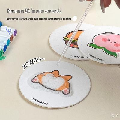 3D Wood Pulp Sponge Children's DIY Texture Painting Board
