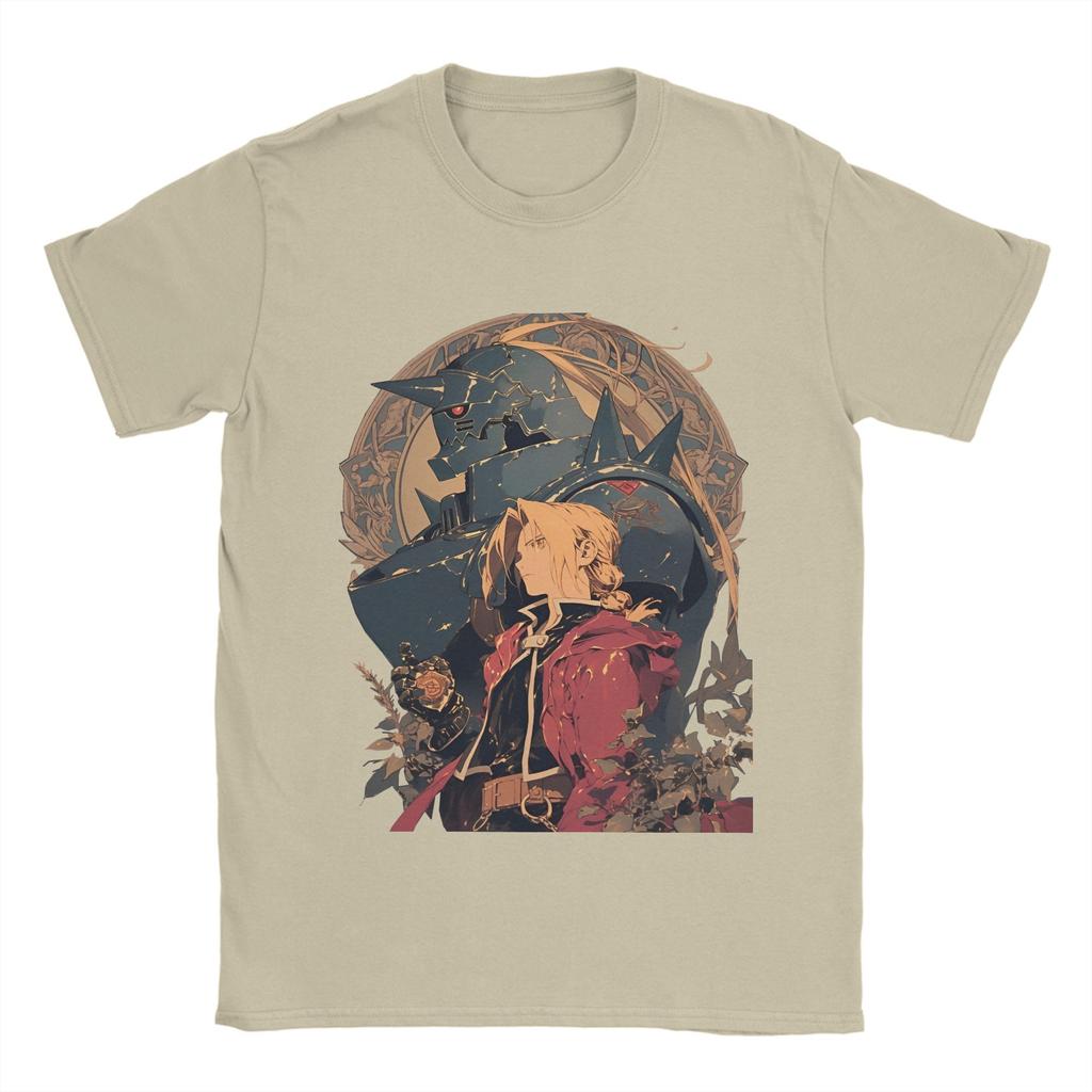 Fullmetal Alchemists  T Shirt Men's  100% Cotton Fashion T-Shirt Crew Neck  Tees Short Sleeve Tops Gift Idea