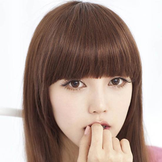 Pretty Women Girl Clip pe partea din față cu breton drept extensie de păr