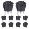 VEXUNGA Round Rocker Switch Red Light Illuminated On Off 3 Pin 2 Position Mini Rocker Switch 125V 10A 250V 6A KCD1 Small Circle Toggle Switches for