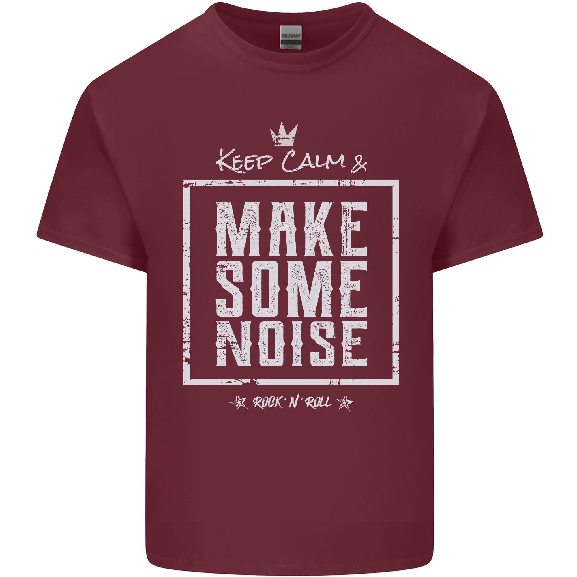 Rock n Roll Keep Calm Make Some Noise Unisexs Light Cotton TShirt S