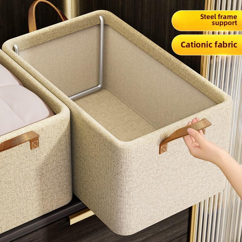 Faltbare Kleideraufbewahrungsboxen, Stoff-Aufbewahrungsbehälter mit Stahlrahmen, Schrankorganizer und Aufbewahrung unter dem Bett für Kleidung, Decken, Spielzeug