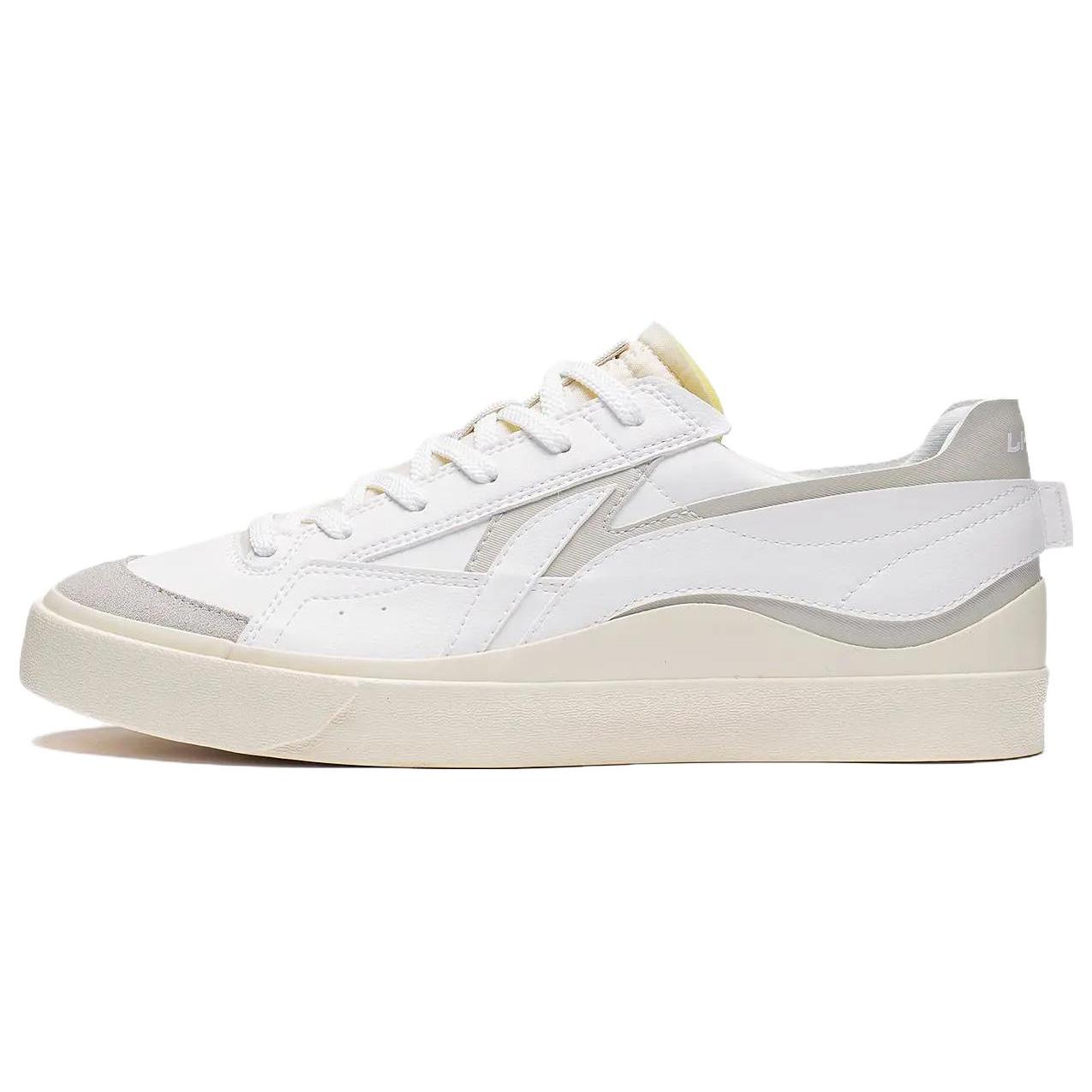 

Новые мужские кеды LiNing Mu Mu с низким верхом, противоскользящие, износостойкие, для скейтборда, бело-серые, AGCT161-1 46