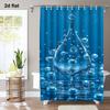 2D Flat, 1pc with Hook Shower Curtain, 2D Flat Blue Diamond Drop Print Pattern, High-end Elegant, Machine Washable, Suitable for