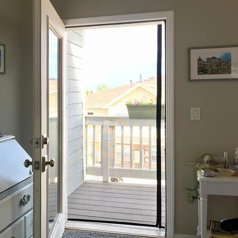 Magnetic Door Screen,Black Side Door Magnetic Mosquito Net,Insect Proof Flight,Summer and Kitchen Indoor Invisible Net