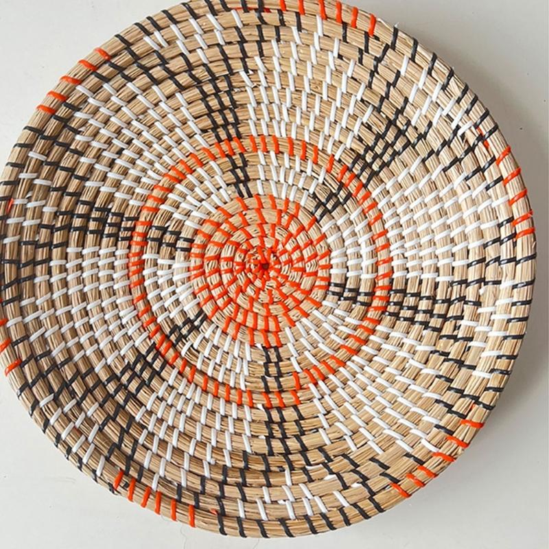 Bohemian Rattans Wall Decor Hand Woven Straw Wall Decoration Nordic Styles Homestay Ornament for Living Space Study