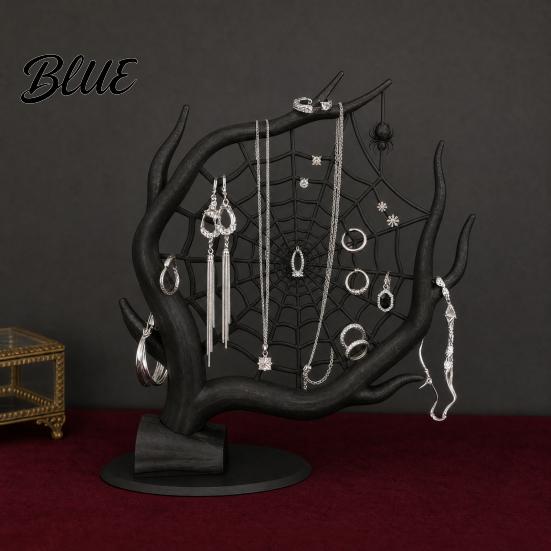 Spider Web Jewelry Rack 3D Printed Decoration Tree Organizer Holder Holder Earrings Rings Bracelets Storage Display Stand Halloween Party