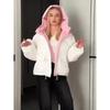 Detachable Hood Sleeves Puffy Padded Jacket  Oversized Thick Winter Warm Chic Office Daily Women Coat