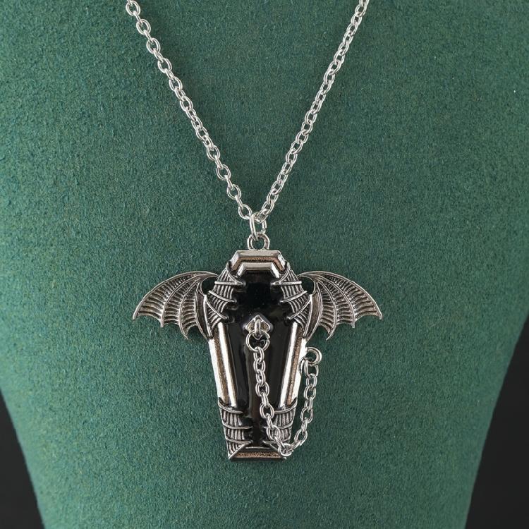Collar con Colgante Ataúd de Murciélago Declaración Cadena de Cuello Ajustable Gótico Joyería de Aleación Envejecida Para Mujeres Hombres