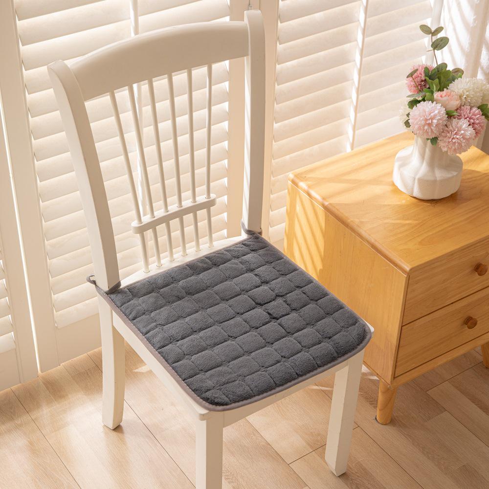 Autorisation: Coussin de chaise de salle à manger en peluche avec liens pour l'automne/hiver