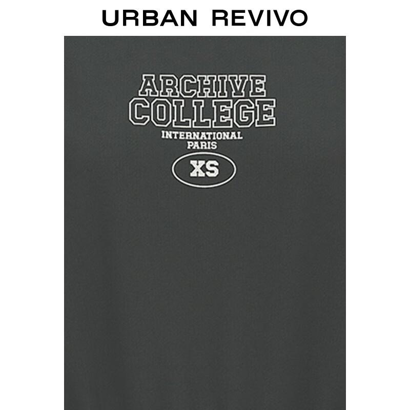 UR Women's Color-Block Letter Short Round Neck Sweatshirt