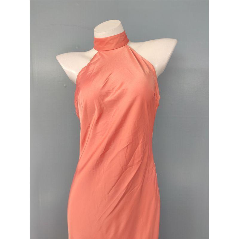 Export Single Lu Home Halterneck Slim Backless Sexy Elegant Smooth Fabric Banquet Party Lady Temperamental Elegant Dress