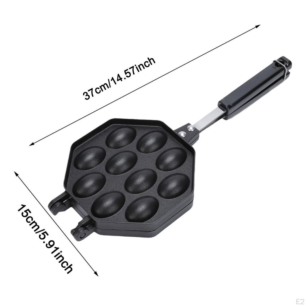 10 Hole Takoyaki Pan Baking Cooking Tool, Nonstick Octopus Grill Plate Double Maker