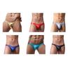 Men Briefs Low-rise Imitation Leather Design Panties Breathable Smooth Fit Tight