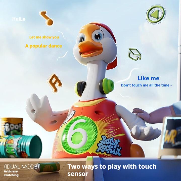 Swinging Goose and Duck, Baby Toys, Early Education Electric Learning Crawling Head Up, Birthday Gifts